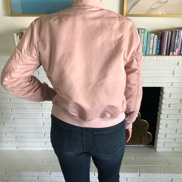 Everlane Bomber Jacket in Blush - Picture 3 of 7